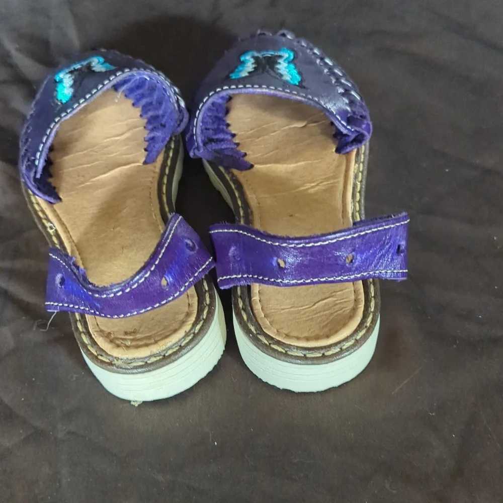 Blue butterfly kids authentic moccasins absolutely adorable size 12 toddler